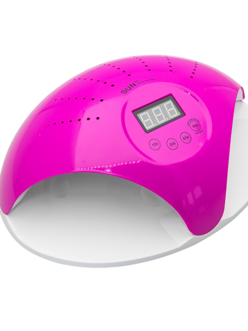 Lampa profesionala unghii LED/UV Sun 669, 48W, ecran digital, uscare 10s-99s, fund detasabil, roz