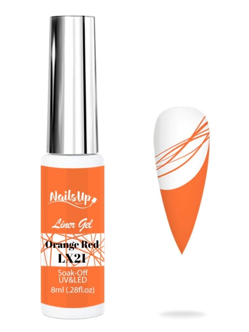 Liner Gel , NailsUp, 8 ml LX21, Orange Red