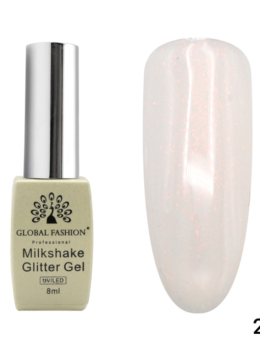 Oja semipermanenta, Milkshake Glitter, Global Fashion 8ml, 258