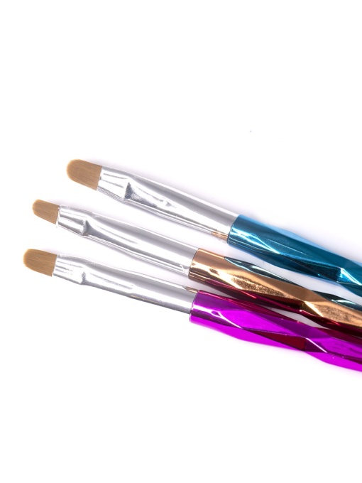 Set pensule pentru aplicare gel UV, Nr. 4, Nr. 6, Nr. 8, 3 piese