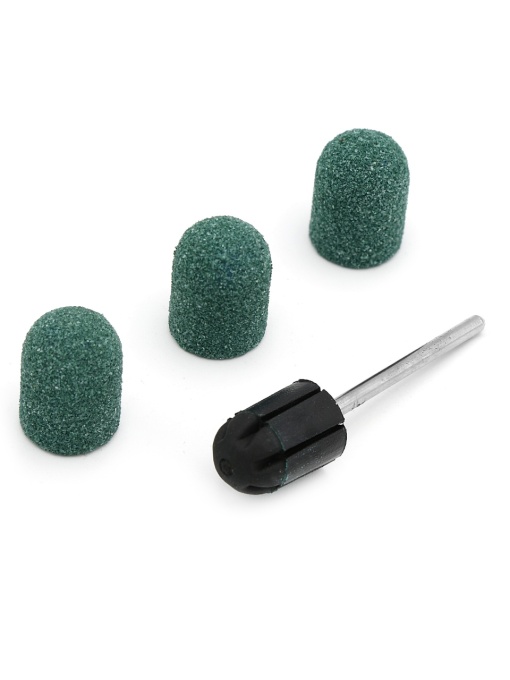Set suport si 3 bucati smirghel rezerva pentru freza unghii, 10*15mm, verde, granulatie 80