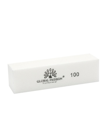 Buffer pentru unghii, Global Fashion, granulatie 100, culoare alba - Img 2