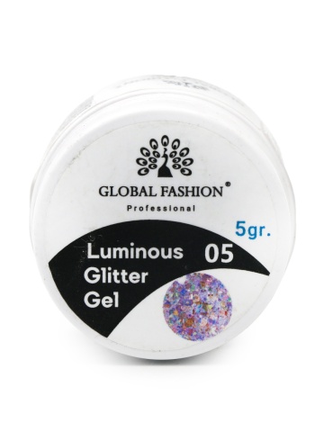Gel luminiscent Luminous Glitter Gel cu sclipici hexagon 5g, 05 - Img 2
