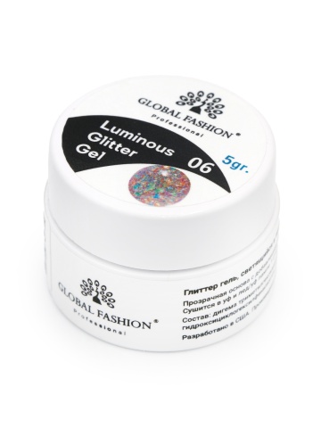 Gel luminiscent Luminous Glitter Gel cu sclipici hexagon 5g, 06 - Img 4
