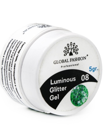 Gel luminiscent Luminous Glitter Gel cu sclipici hexagon 5g, 08 - Img 3