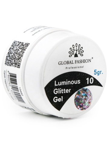 Gel luminiscent Luminous Glitter Gel cu sclipici hexagon 5g, 10 - Img 3