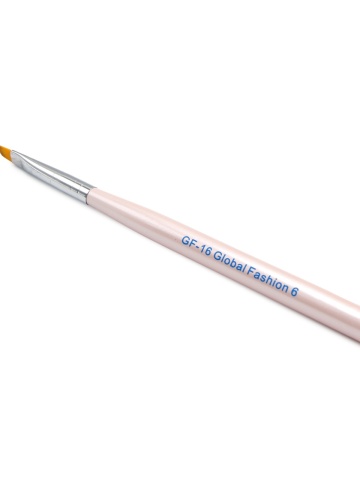 Pensula unghii cu varf diagonal, pentru gel, GF-16-6, Nr. 6, culoare roz - Img 4