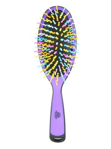 Perie pentru descalcirea parului, cu peri ondulati, 7083, violet/multicolor - Img 3