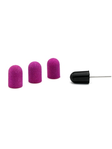 Set suport si 3 bucati smirghel rezerva freza electrica unghii, 16*25mm, lilac, granulatie 120 - Img 2