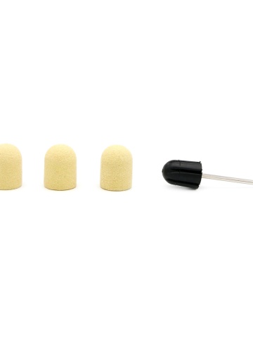 Set suport si 3 bucati smirghel rezerva pentru freza unghii, galben, 13*19mm, granulatie 120 - Img 2
