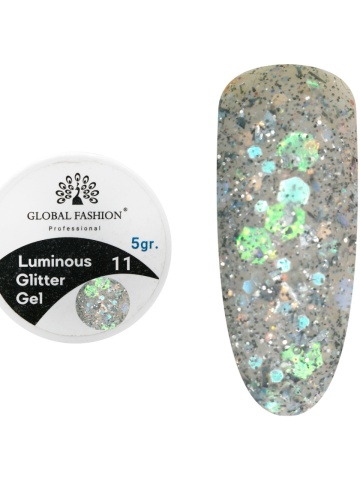 Gel luminiscent Luminous Glitter Gel cu sclipici hexagon 5g, 11 - Img 1