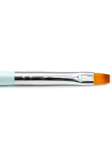 Pensula cu varf drept, par artificial, pentru aplicare gel UV, GF-16-6, Nr. 6, culoare mint - Img 3