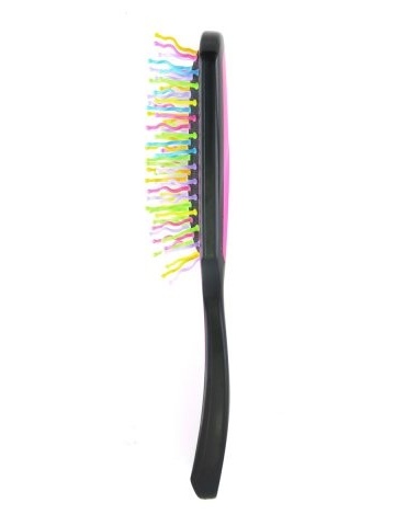 Perie pentru descalcirea parului, cu pieri ondulati din plastic, 7082, roz/multicolor - Img 4