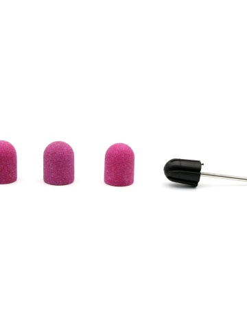 Set suport si 3 bucati smirghel rezerva pentru freza unghii, 13*19mm, liliac, granulatie 100 - Img 1