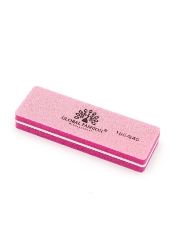 Buffer pentru unghii, mini, granulatie 180/240, culoare roz - Img 2