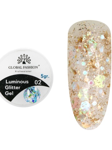 Gel luminiscent Luminous Glitter Gel cu sclipici hexagon 5g, 02 - Img 1