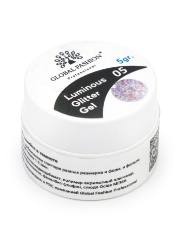 Gel luminiscent Luminous Glitter Gel cu sclipici hexagon 5g, 05 - Img 3