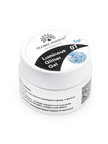 Gel luminiscent Luminous Glitter Gel cu sclipici hexagon 5g, 07 - Img 2