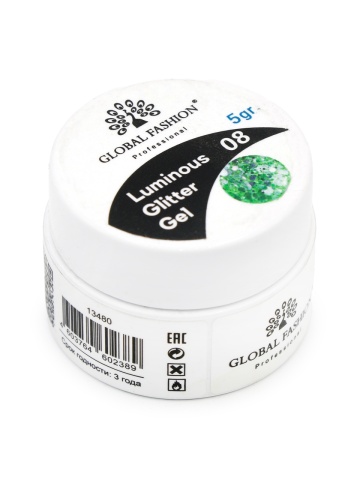 Gel luminiscent Luminous Glitter Gel cu sclipici hexagon 5g, 08 - Img 4