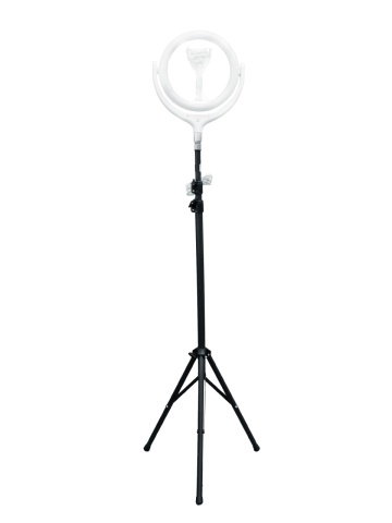 Lampa circulara cu trepied, Led F-539A, USB, suport telefon - Img 1