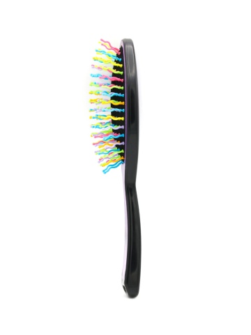 Perie pentru descalcirea parului, cu peri ondulati, 7081, negru/multicolor - Img 2