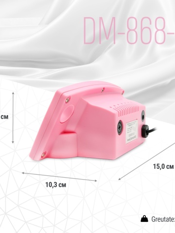 Pila electrica de unghii DM-868-2, Global Fashion, 65W, 35000 rpm, Roz - Img 3