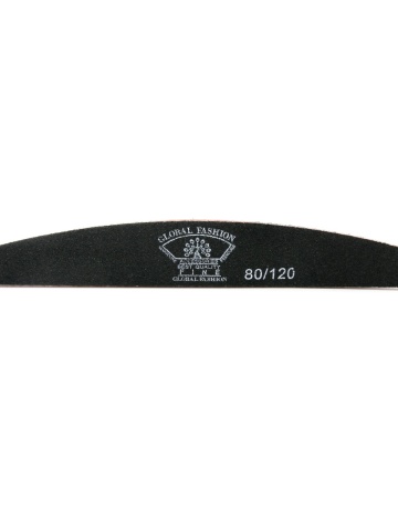 Pila unghii G11 Global Fashion, semiluna, neagra, granulatie 80/120 - Img 1