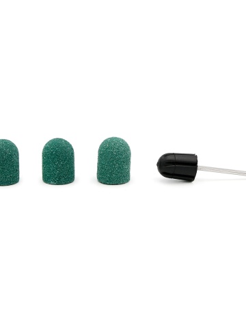Set suport si 3 bucati smirghel rezerva pntru freza electrica unghii, 13*19mm, verde, granulatie 80 - Img 2