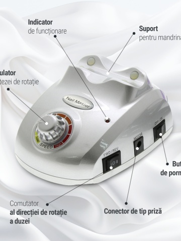 Freza electrica ZS-603 45W 35000 rpm - Argintie - Img 2