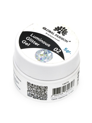 Gel luminiscent Luminous Glitter Gel cu sclipici hexagon 5g, 02 - Img 3