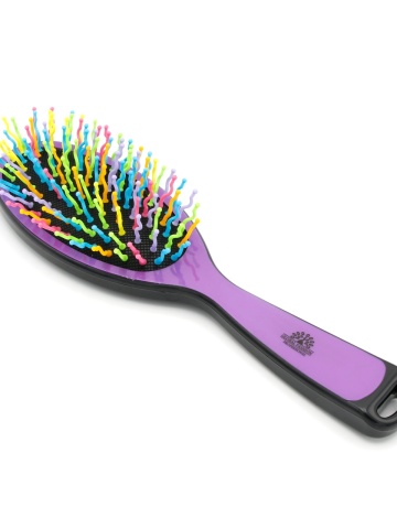 Perie pentru descalcirea parului, cu peri ondulati, 7081, negru/multicolor - Img 3