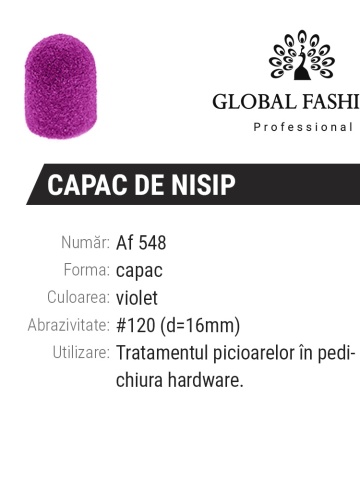 Smirghel freza electrica unghii, 1 bucata, 16*25mm, liliac, granulatie 120 - Img 1