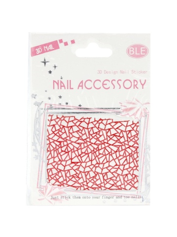 Tatuaj decor unghii 3D, Nail Accessory, rosu - Img 1