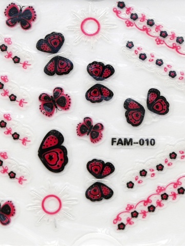 Abtibild decor unghii 3D, Nail Sticker FAM-010 - Img 2