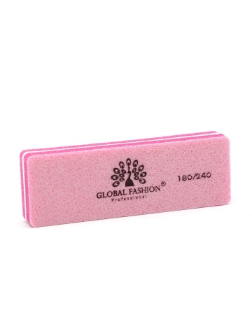 Buffer pentru unghii, mini, granulatie 180/240, culoare roz - Img 4
