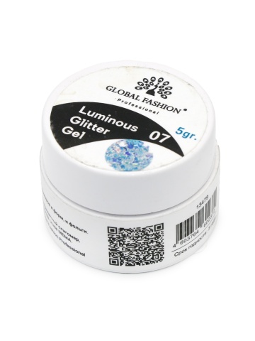 Gel luminiscent Luminous Glitter Gel cu sclipici hexagon 5g, 07 - Img 3