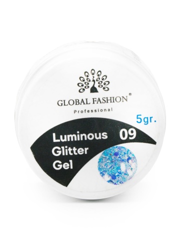 Gel luminiscent Luminous Glitter Gel cu sclipici hexagon 5g, 09 - Img 2