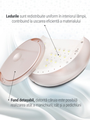 Lampa unghii LED/UV S1, Global Fashion, activare cu senzori, 48W, uscare 10s-60, pentru uscat oja semipermanenta sau gel UVs - Img 4