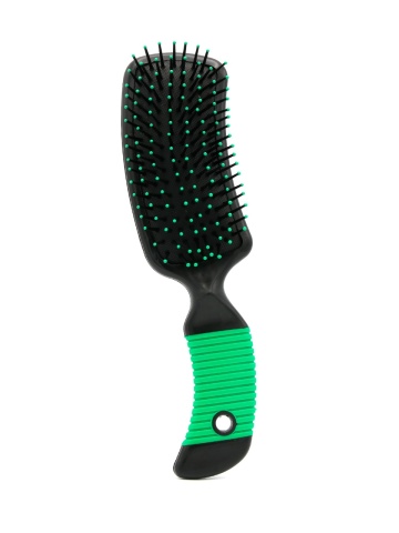 Perie de par, curbata, 8585, negru/verde - Img 1