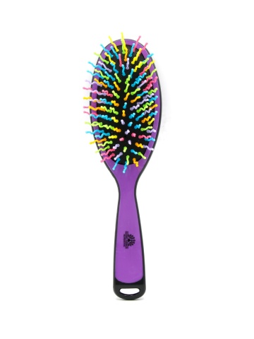 Perie pentru descalcirea parului, cu peri ondulati, 7081, negru/multicolor - Img 1
