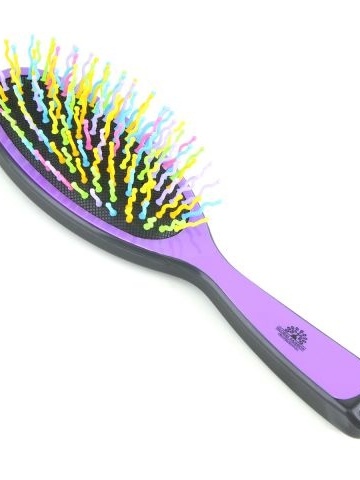 Perie pentru descalcirea parului, cu peri ondulati, 7083, violet/multicolor - Img 1