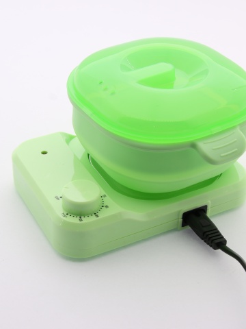 Wax Warmer topitor de ceară din silicon, cu suport, culoare verde - Img 1