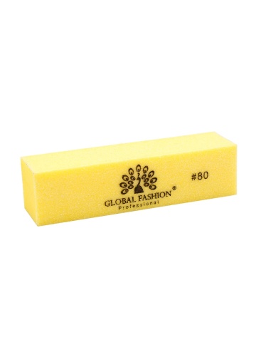 Buffer pentru unghii, Global Fashion, granulatie 80, culoare galbena - Img 3