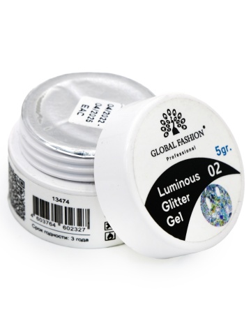 Gel luminiscent Luminous Glitter Gel cu sclipici hexagon 5g, 02 - Img 4