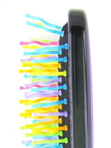 Perie pentru descalcirea parului, cu peri ondulati, 7082, violet/multicolor - Img 4