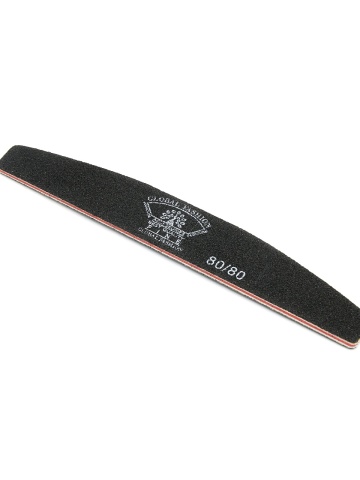 Pila unghii G11 Global Fashion, semiluna, neagra, granulatie 80/80 - Img 1