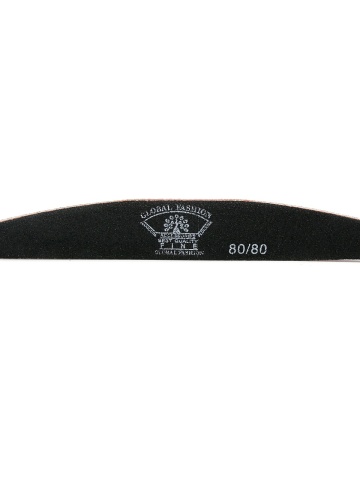Pila unghii G11 Global Fashion, semiluna, neagra, granulatie 80/80 - Img 2
