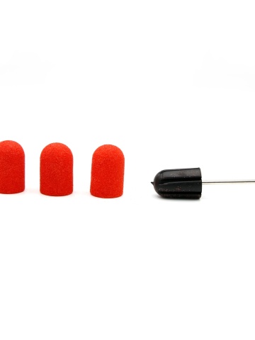 Set suport si 3 bucati smirghel rezerva pentru freza unghii, 16*25mm, rosu, granulatie 100 - Img 3