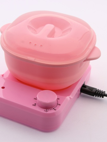 Wax Warmer topitor de ceară din silicon, cu suport, culoare roz - Img 1