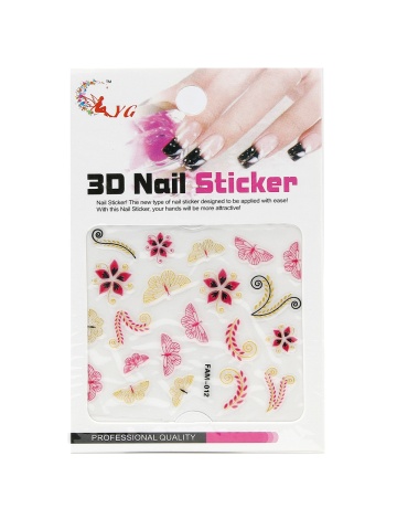Abtibild unghii 3D, Nail Sticker FAM-012 - Img 1